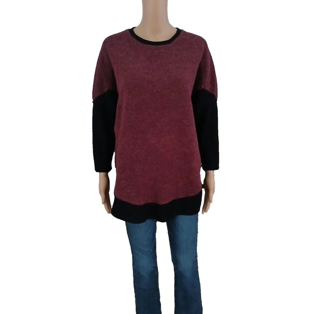 Sweater Top Women's XS Two Tone Tunic Pullover Casual Comfy Cozy